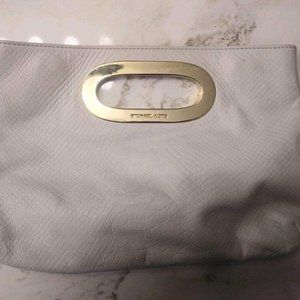 Michael Kors Cream Matte Python Clutch